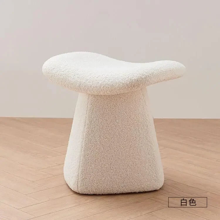 Nordic Ottoman Sitting Pouf Stool - Wooden Vanity Chair