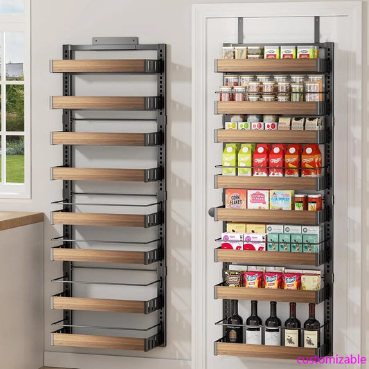 8 Tier Over The Door Pantry Organizer, 2 IN 1 Wall Mount