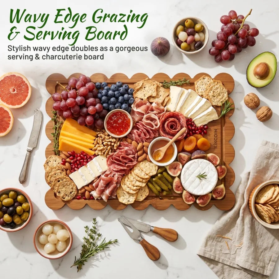 4-Piece Bamboo Cutting Board Set with Storage Stand