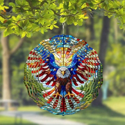 1PC Mandala Wind Chime&Patriotic Eagle Wind Spinner
