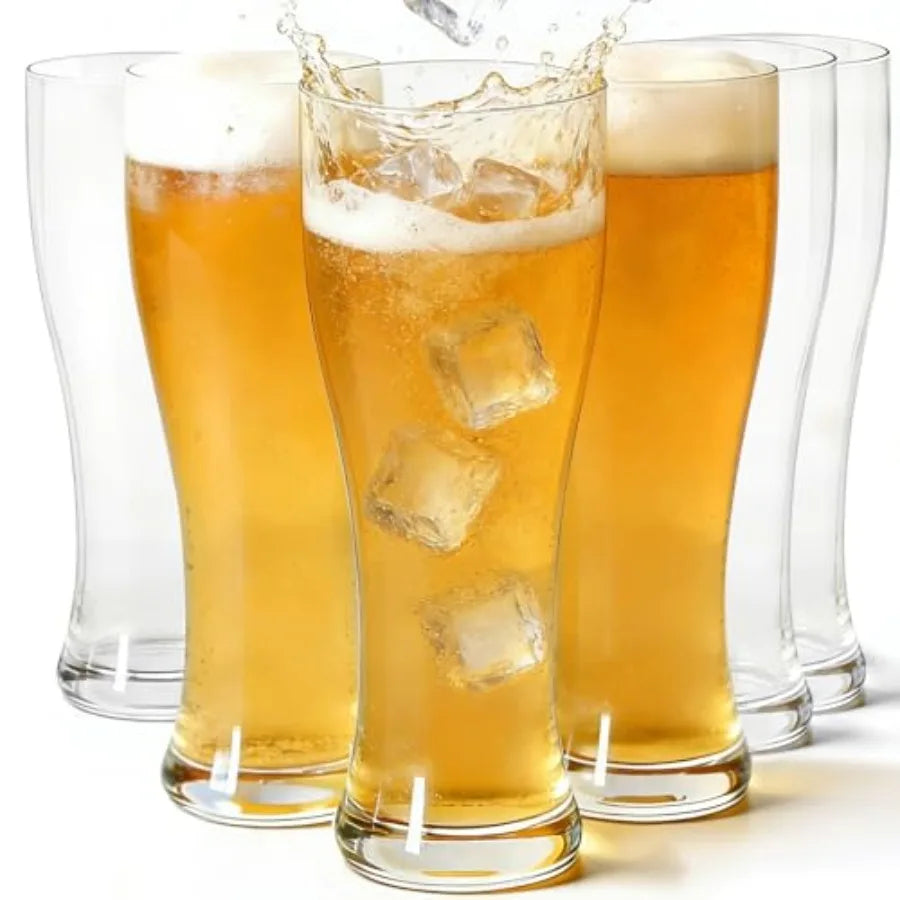 18 oz Pilsner Beer Glasses Set of 6 Beer pint glasses