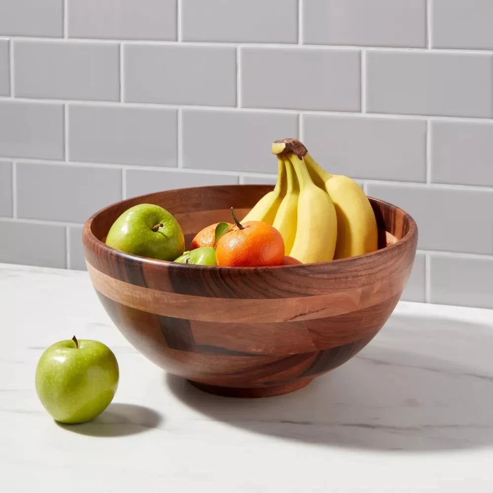 188oz Large Wood Serving Bowl, 12" x 12" x 6"