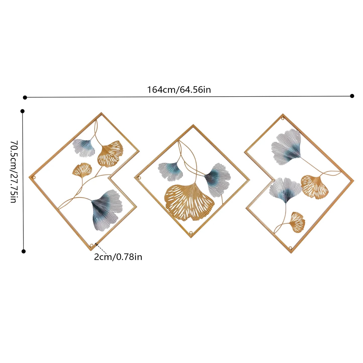3D Wall Decoration 3 Pack Metal Wall Decoration Leaf