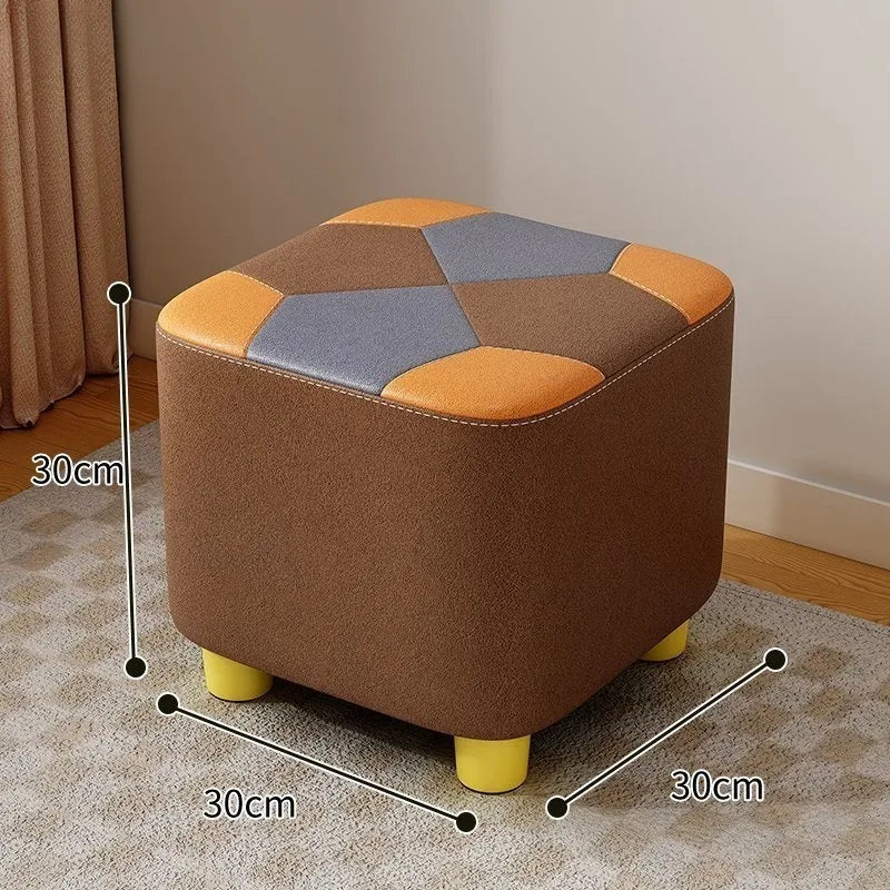 Wooden Waterproof Square Stools Colorful Creative Design