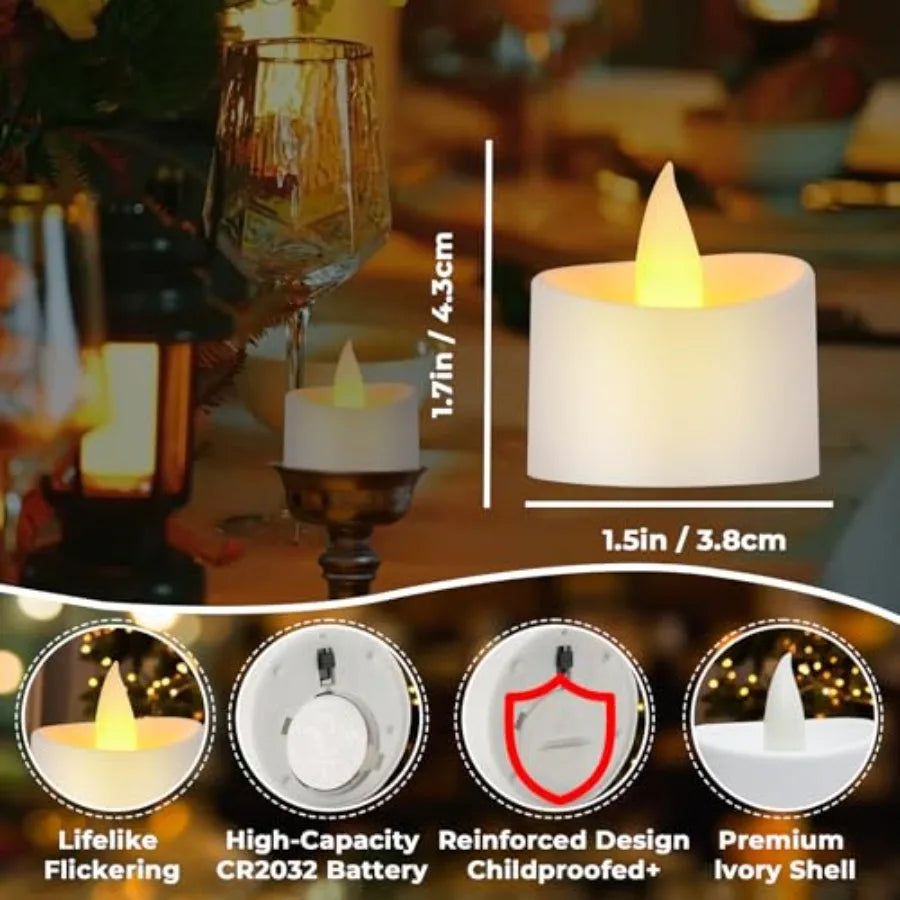White Flameless LED Tea Lights