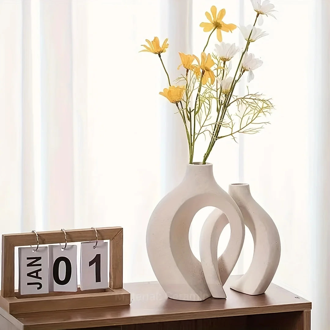 Modern Ceramic Vase Set of 2