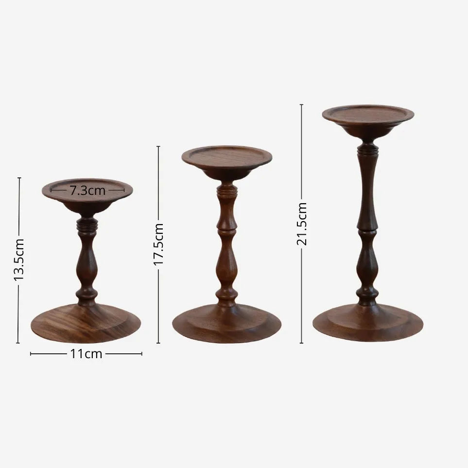 Candlestick black walnut wooden candlestick hand-turned