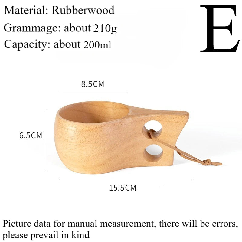 New200ml Outdoor Wood Cup Mug Coffee Milk Acacia-Wood