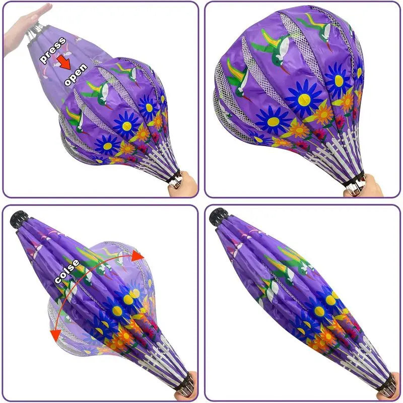 2pcs Hot Air Balloon Wind Spinners | 59 inch Garden Wind Spinner