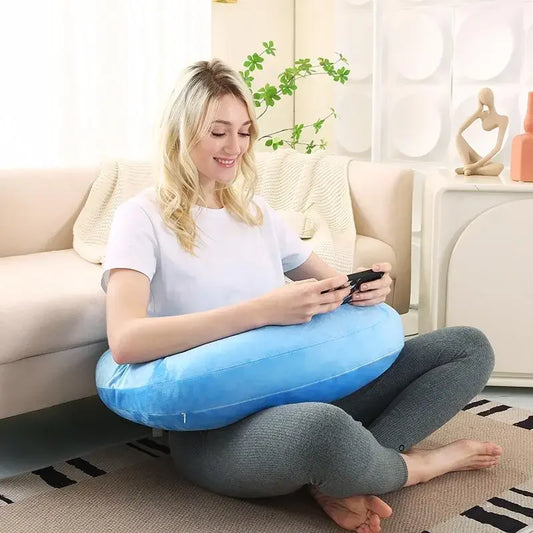 60x58cm Ergonomic Moon Pillow U-Shaped Lap Pillow Reading Gaming