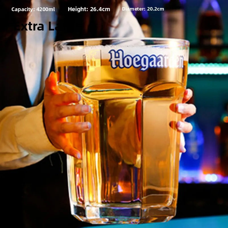 3L White Craft Beer Glass Heat Resistant Large Hexagonal Pint Glass
