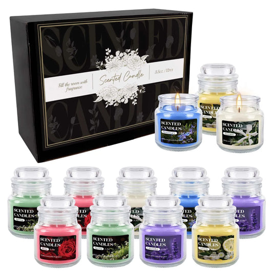 12 pieces of rotating bottle cap scented candles (small size), with 6 fragrance options