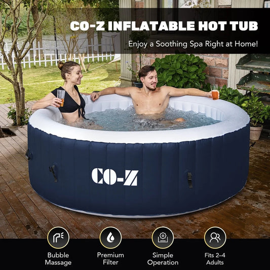Inflatable Hot Tub 2-4 Adults with 120 Jets PVC Heated