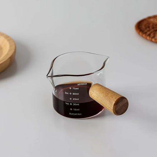 100ML Wooden Handle Milk Can, Cup for Espresso
