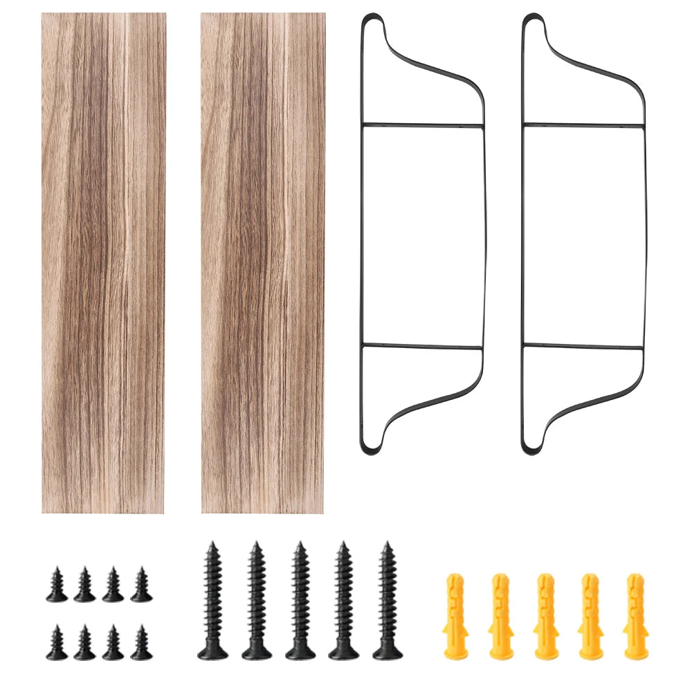 Wall Mounted Rack Display Wood Wall Shelves Rustic 2-Tier