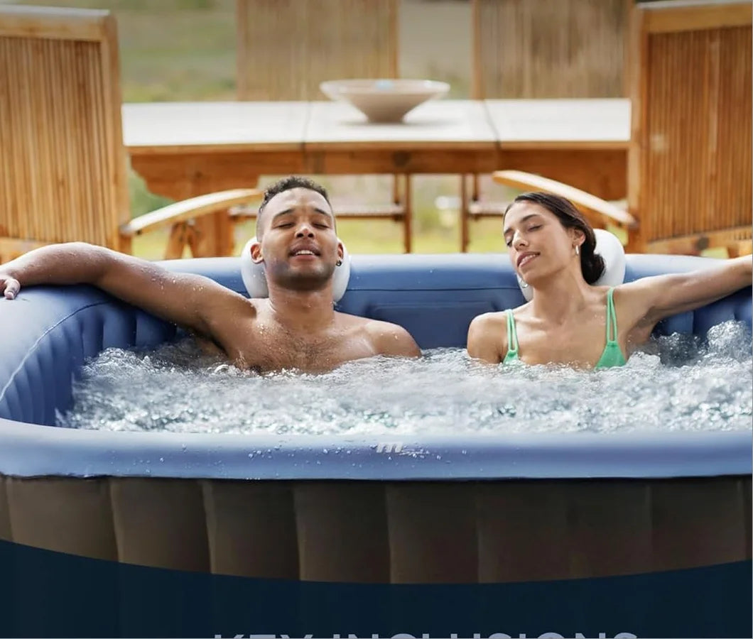 Square Inflatable Spa, 4 to 6 Person Outdoor Hot Tub,