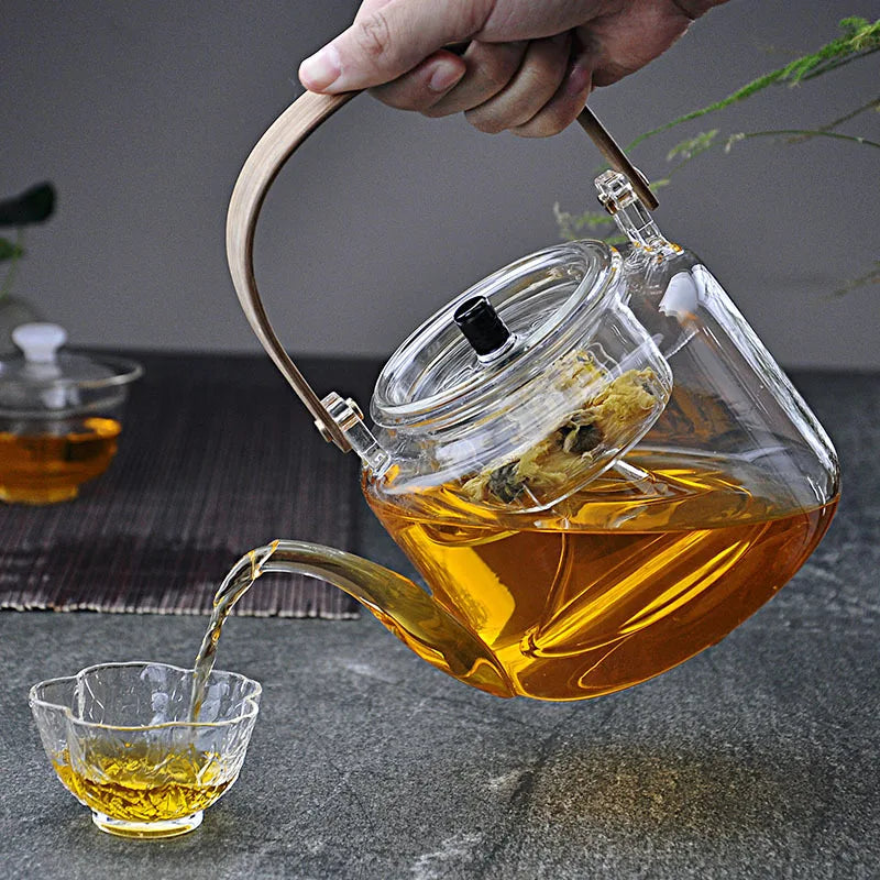 Kettle Electric Pottery Stove Heating Filter Glass Steaming Teapot