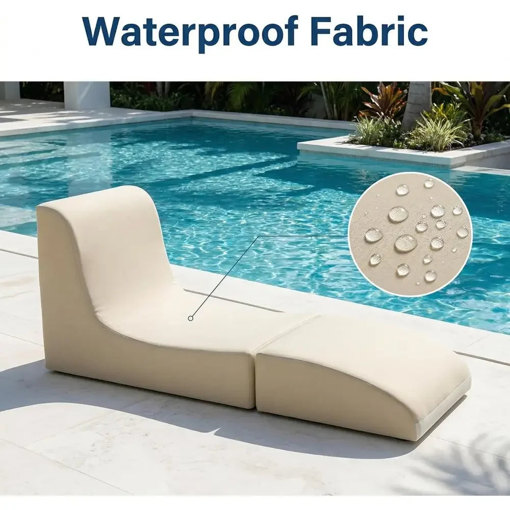 Bean Bag Chair Set o 2 Outdoor Patio Lounge Chair with Back Support
