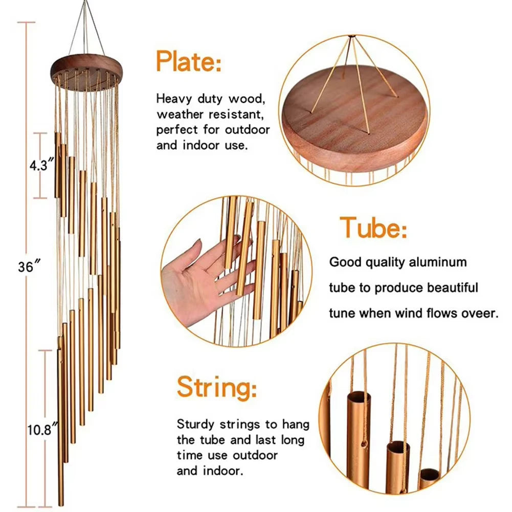 23in Wind Chime 12 Metal Aluminium Tube Chimes