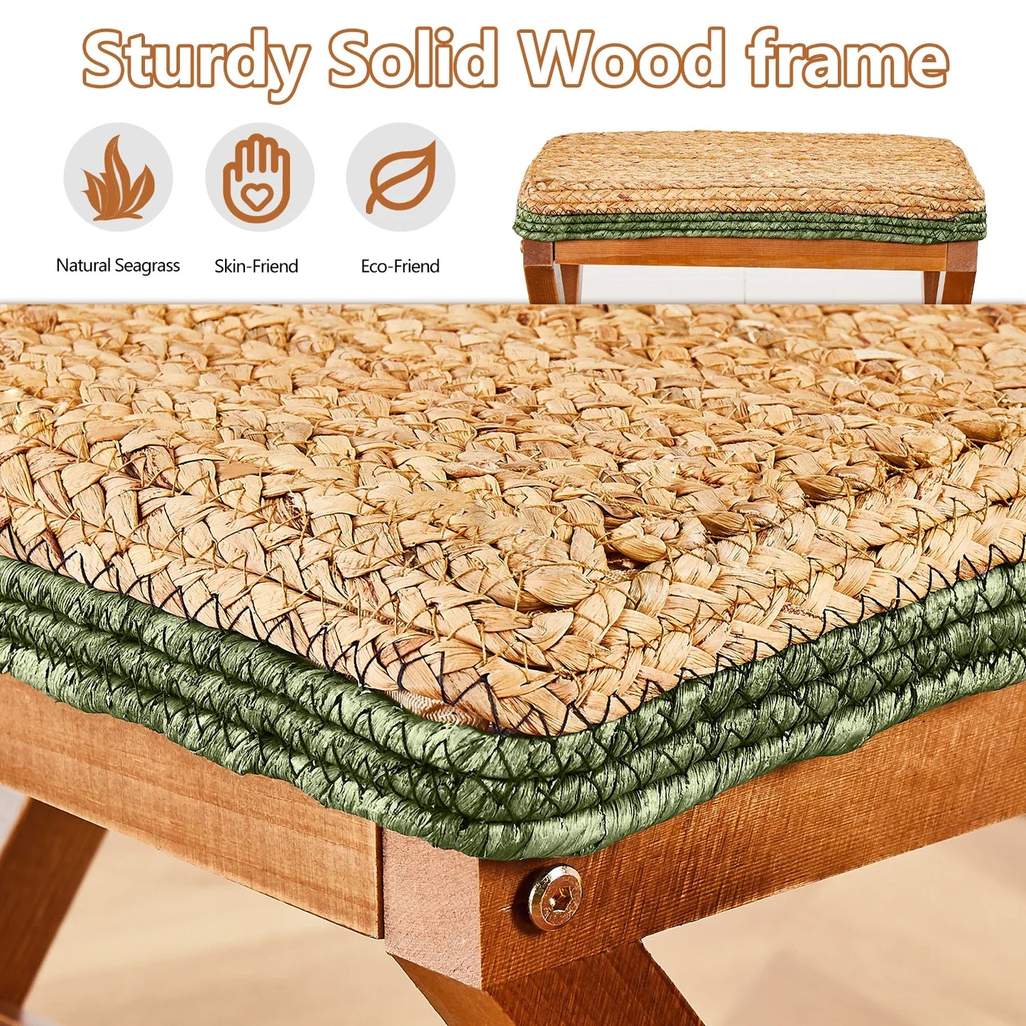 Ottoman Footstool Seagrass  Pouf Ottomans