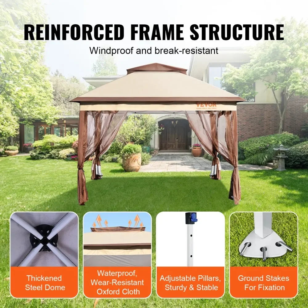 Portable Patio Gazebo Waterproof Collapsible Canopy Party Tent