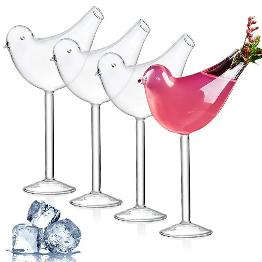4 Pack Bird Cocktail Glasses, 160ml 5.4 Oz Unique Wine Glasses