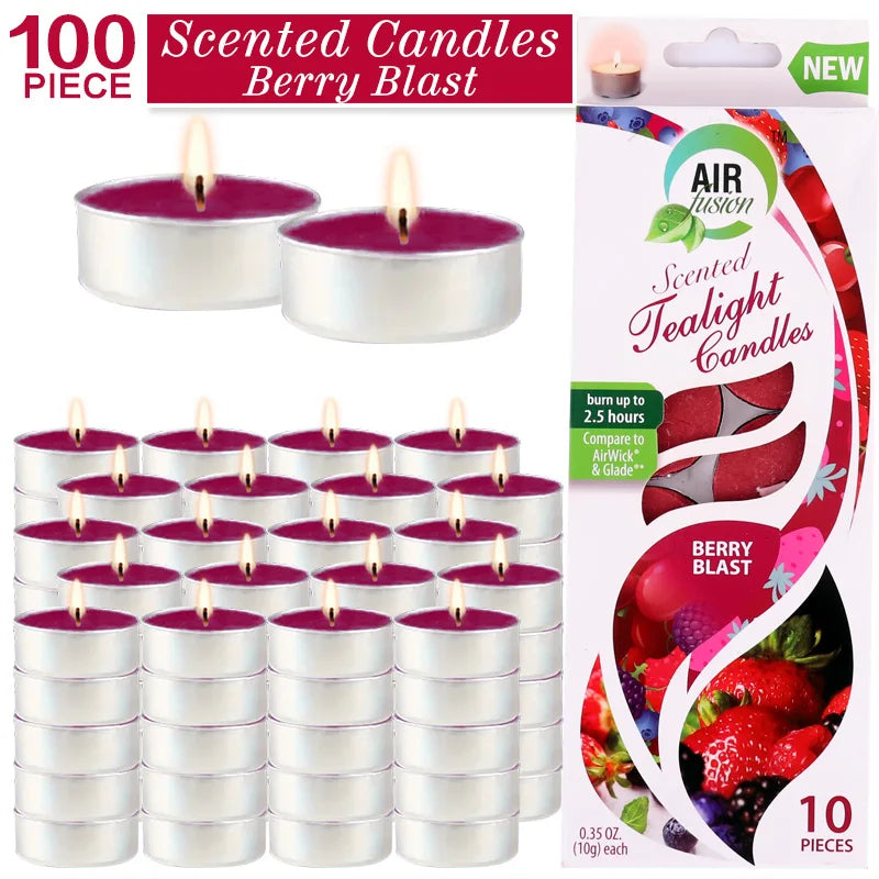 100 Count Tea Lights Burgundy Berry Blast 2.5 Hours