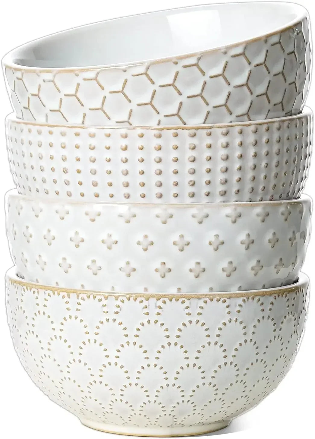Cereal bowls 26 oz, Ceramic Soup Bowl- 6 Inch, Set of 4, Arctic white