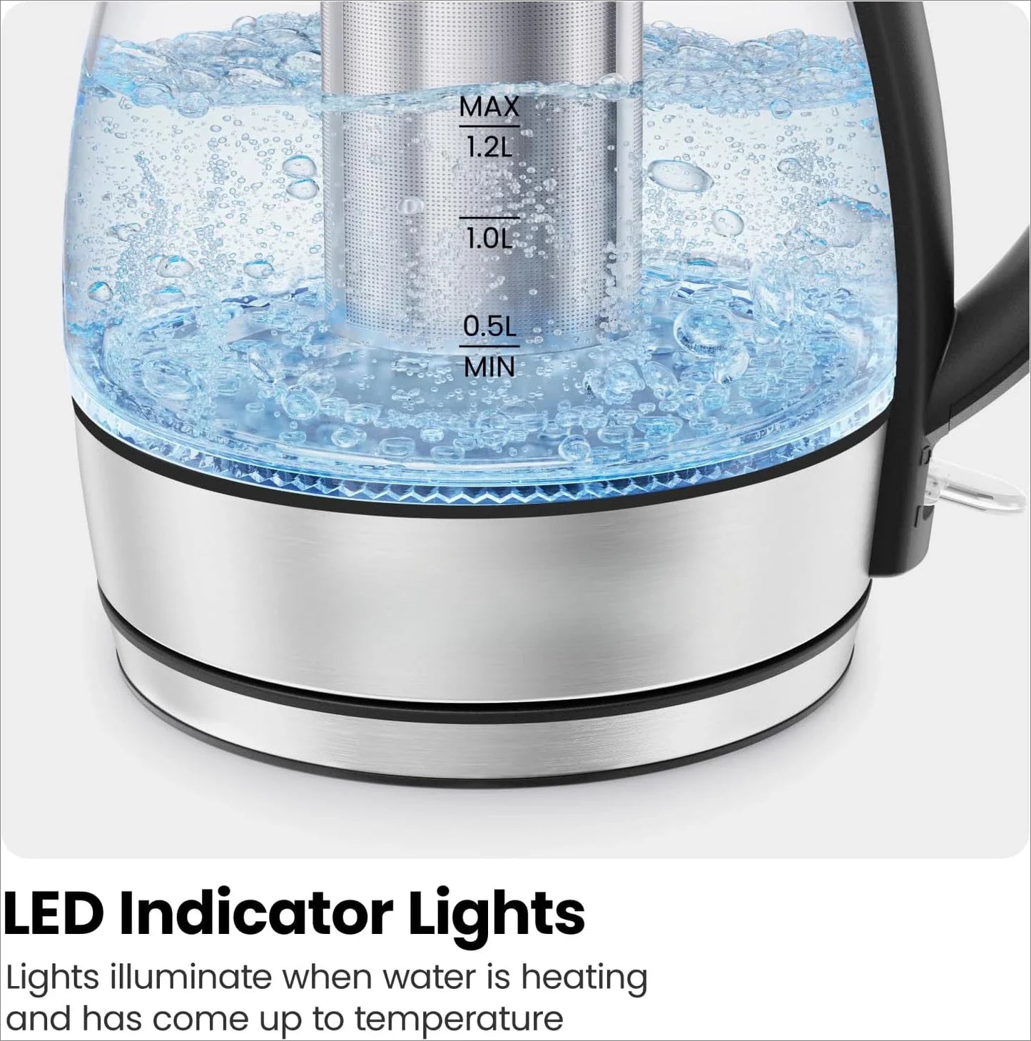 Electric Kettle 5 Presets LED Indicator Lights