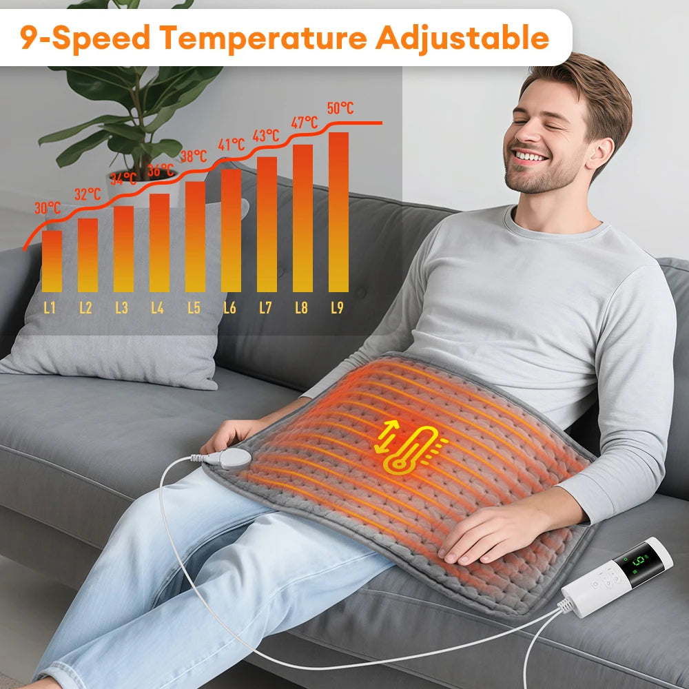 9 Level 4 Mode Timer 30X60cm Electric Heating Pad