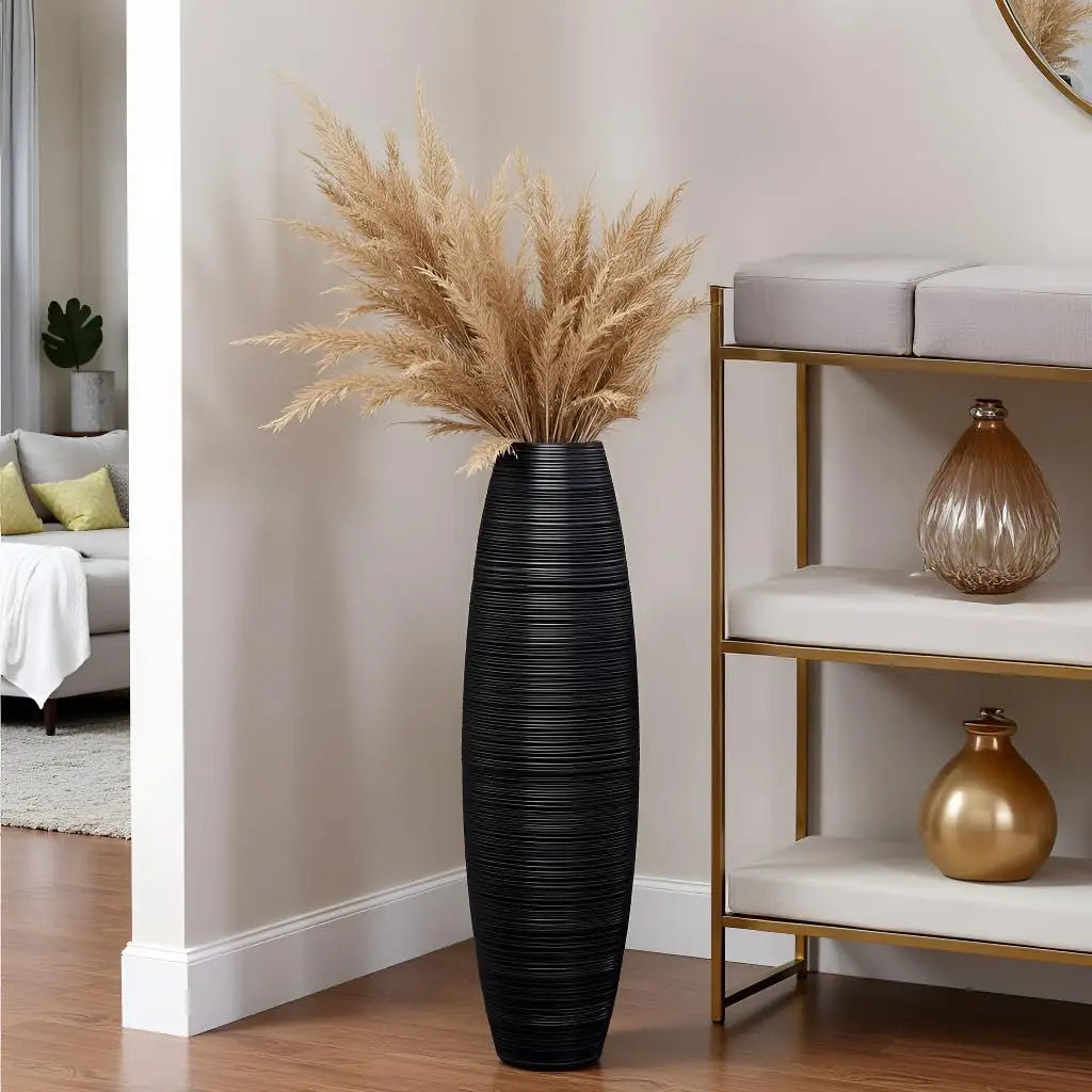 Tall Floor Vase 27.5 Inches, Sturdy Luxury Textured -Branches Dried Flowers