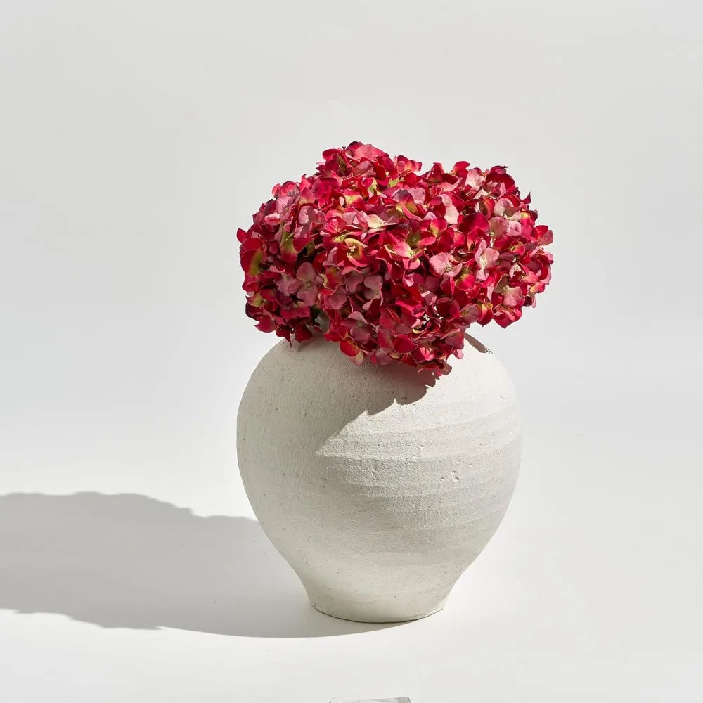 Large White Ceramic Zen Vase, 11 Tall Rustic Style