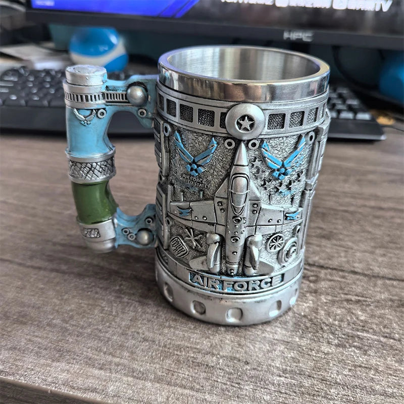 Army Military Beer Mug Resin Stainless Steel