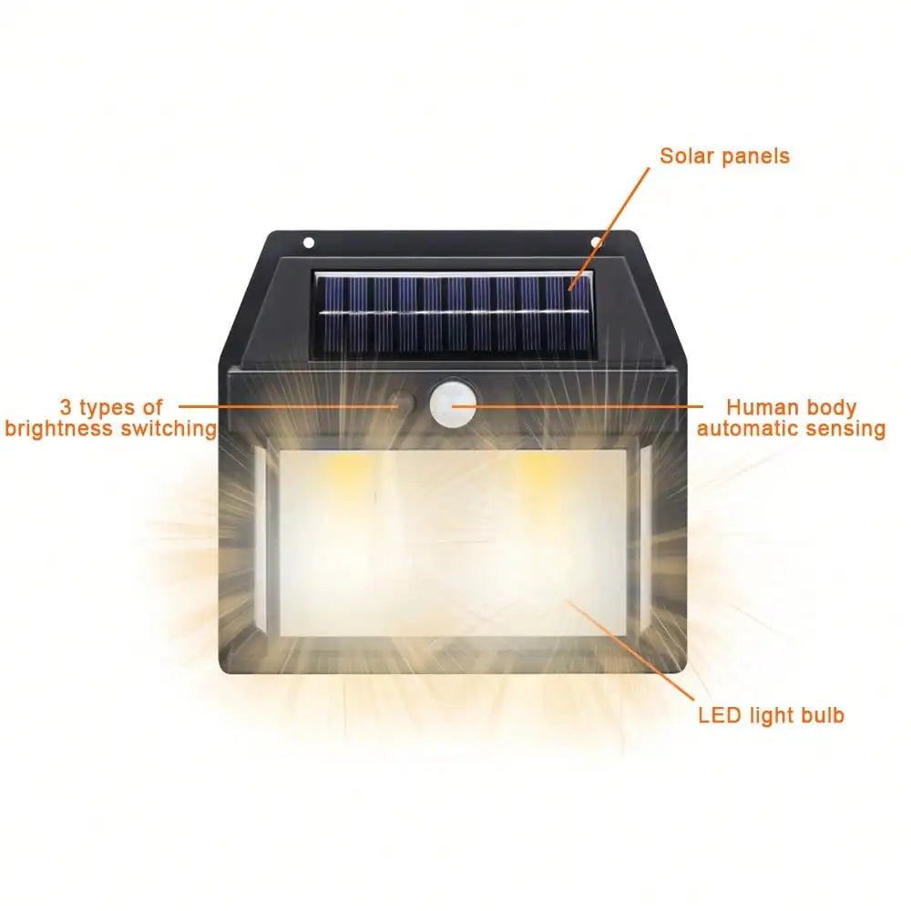 2PCS Solar Wall Sconce Lights: Dusk-to-Dawn Motion Sensor