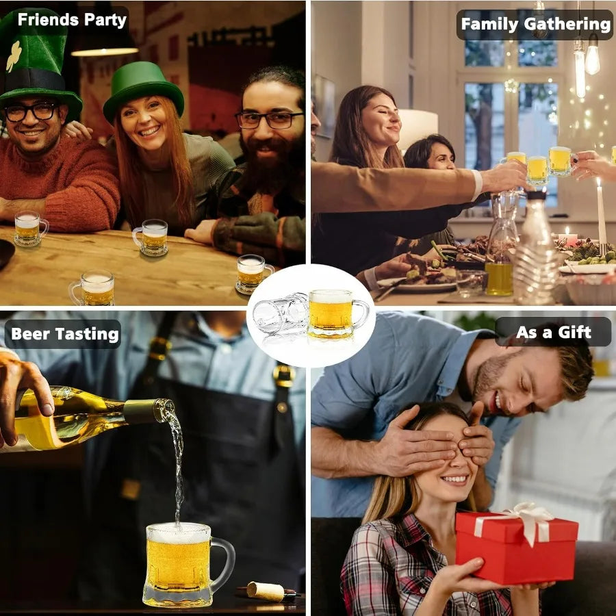 Mini Beer Mugs 40 Pcs Real Glass Shot Glasses 1 Oz