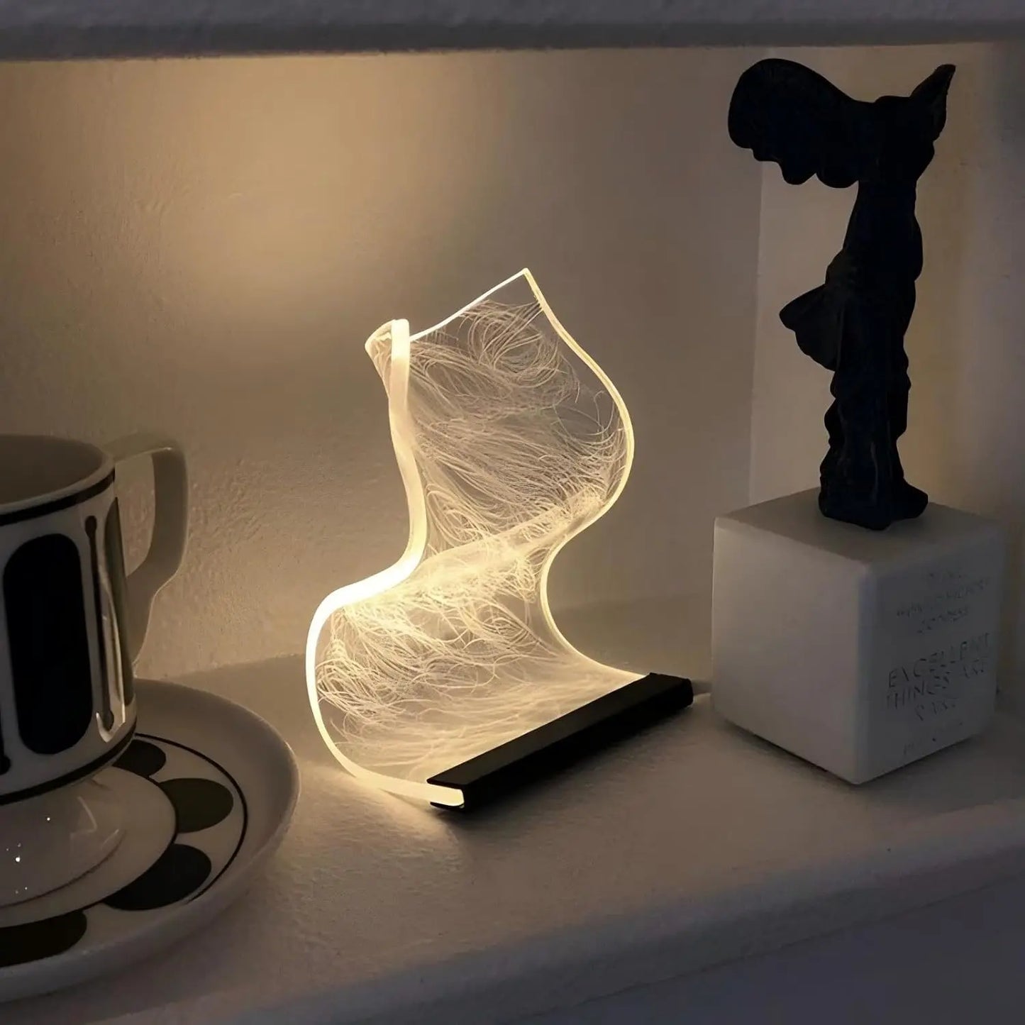 3 Color Adjustable Modern Curved LED Desk