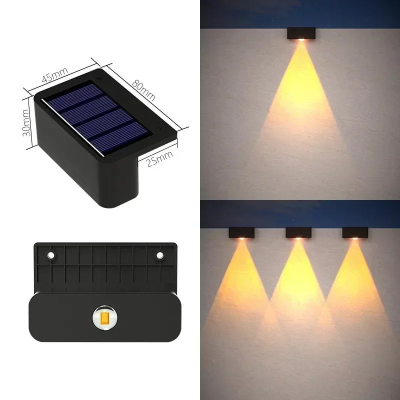 1/2/4PCS Waterproof Solar Step Lights Outdoor