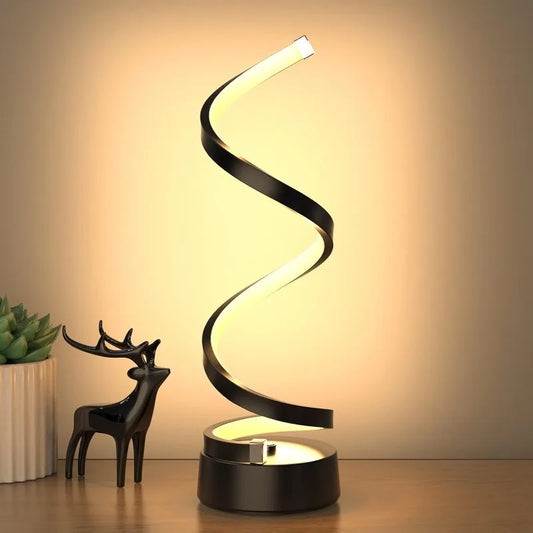 Classic Creative Spiral LED Table Lamp, Dimmable  Adjustable Arm