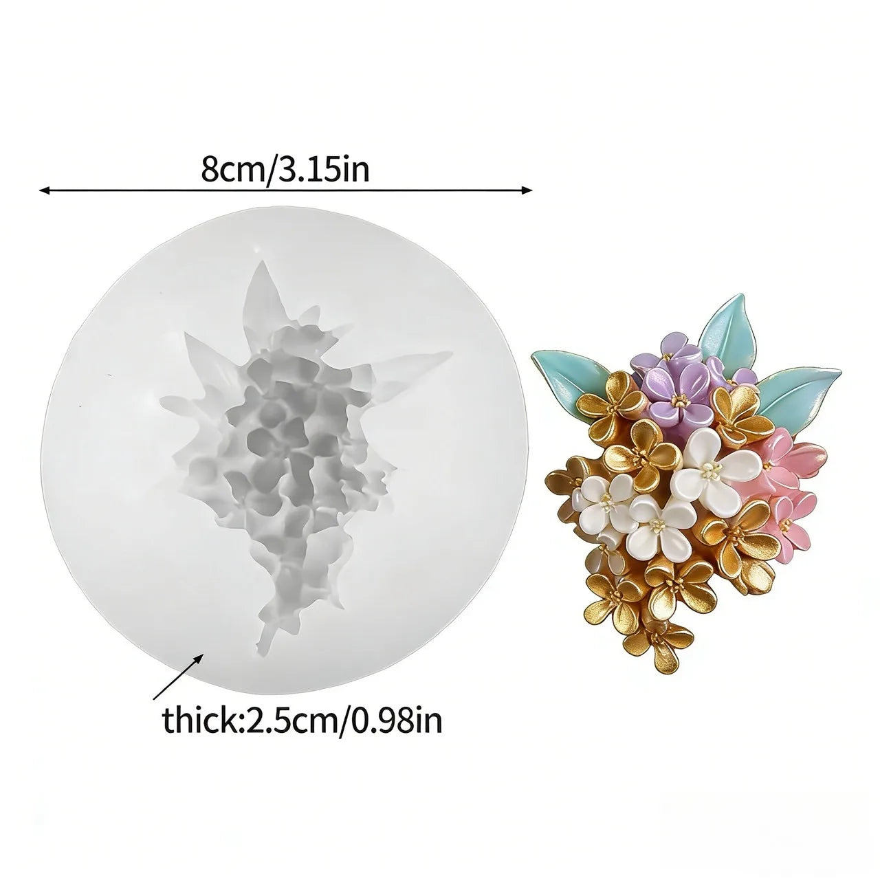 1 Piece 3D Elegant Rose Silicone Mold - Reusable Flexible Mold for Candles, Resin Art, Handmade Soap and Clay Making