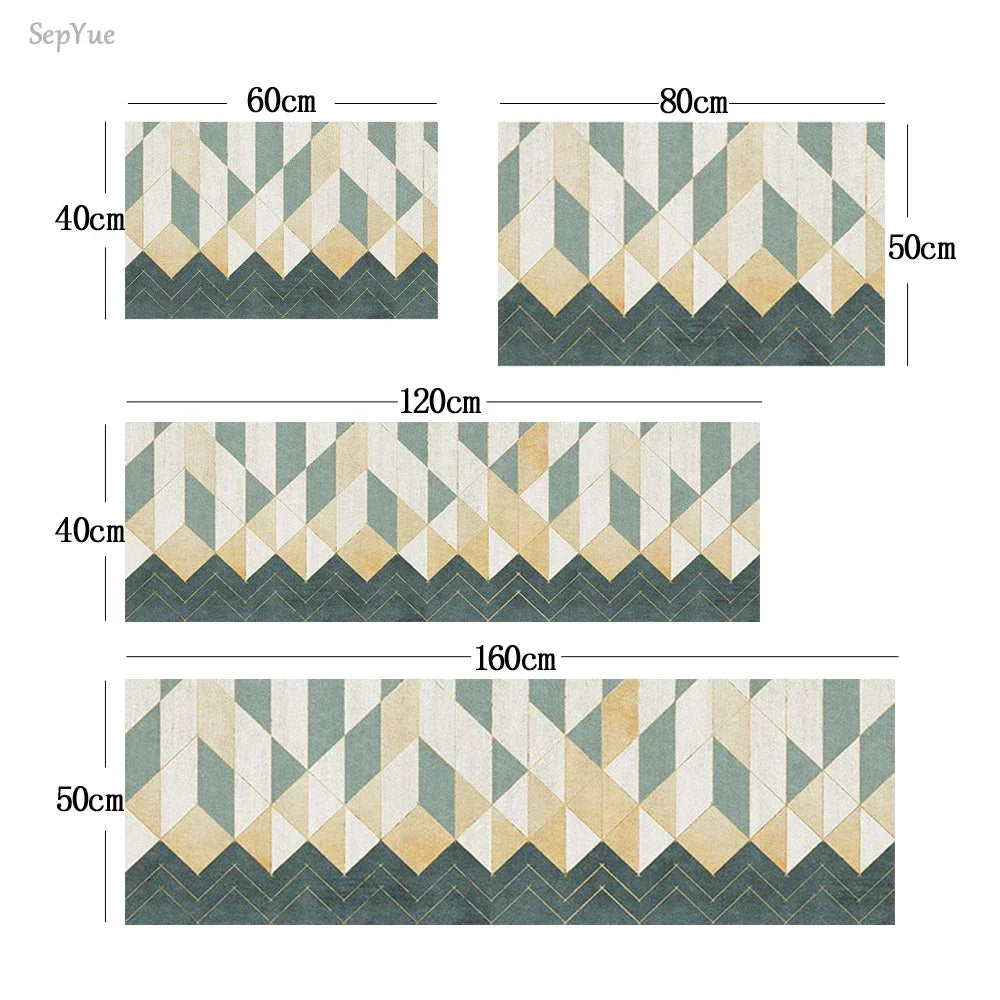 Non-slip Kitchen Mat Long Rugs Crystal Velvet Carpet