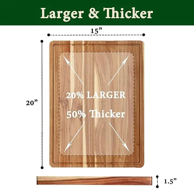Extra Large Acacia Wood Cutting Board Thick Butcher Block