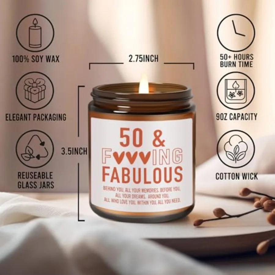 50 and Fabulous Gifts 50th Birthday Candle Gifts