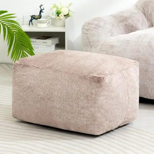 15inch H Bean Bag Ottoman Pouf  6.6LB Memory Foam Filled