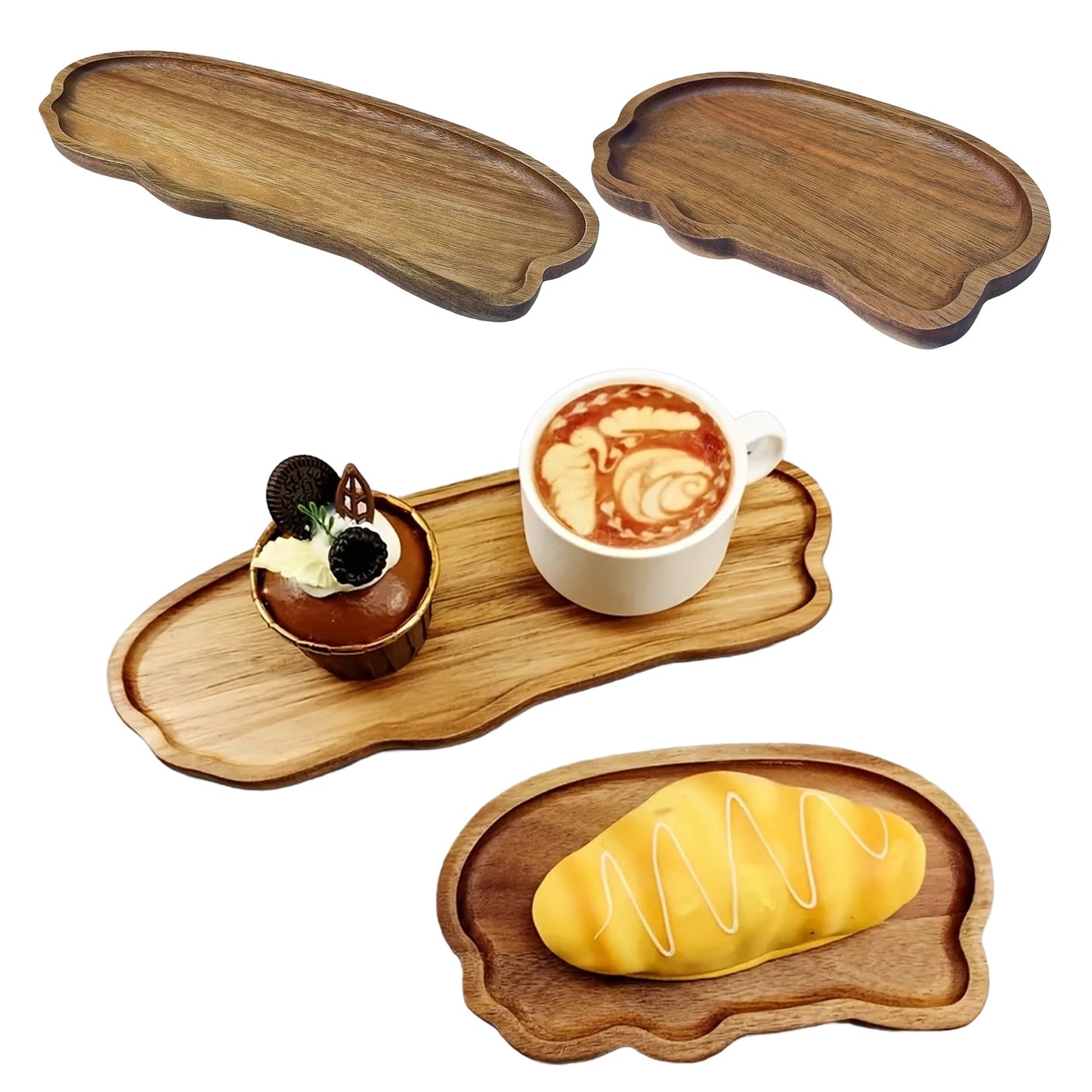 Japanese Style Acacia Wood Tray Rectangle