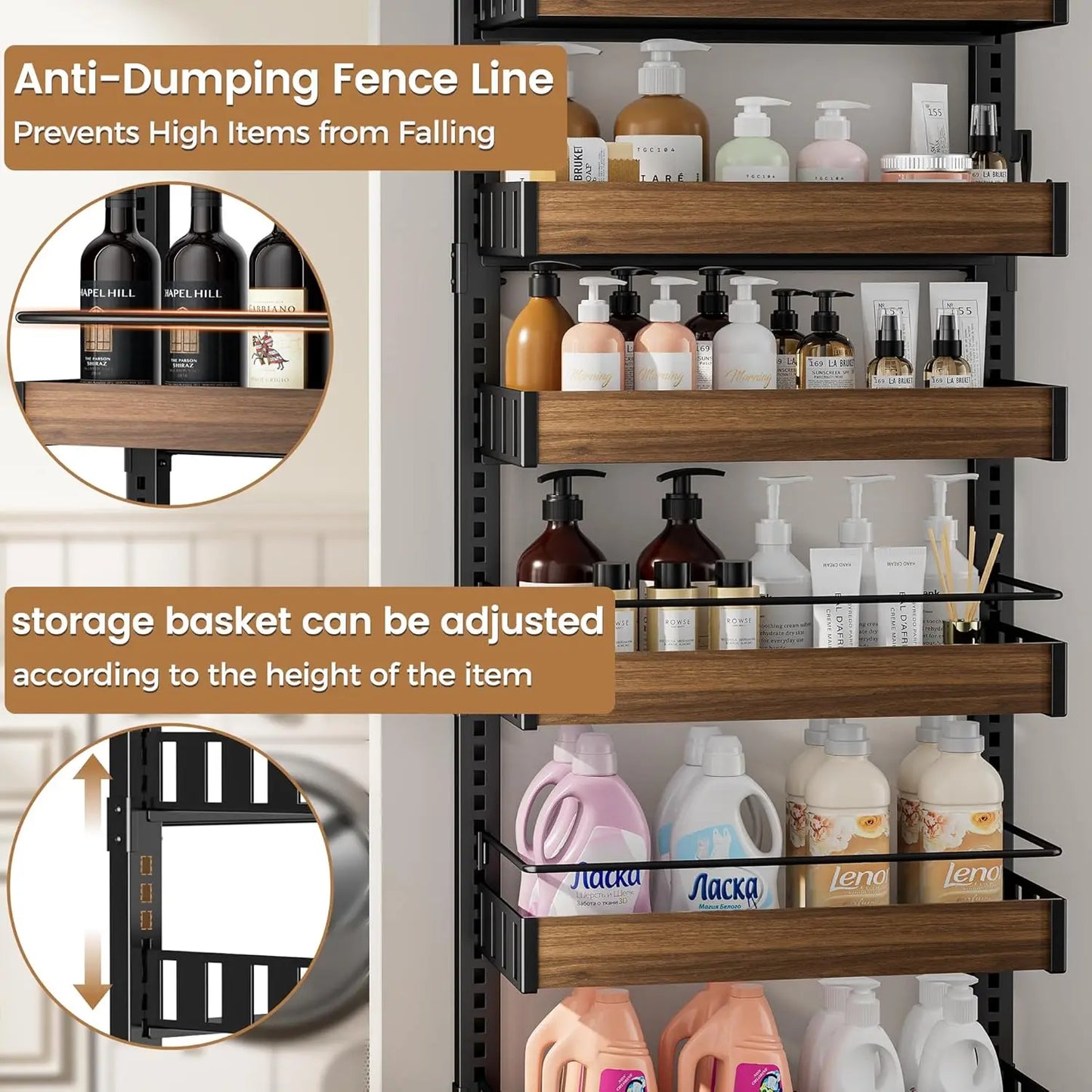 8 Tier Over The Door Pantry Organizer, 2 IN 1 Wall Mount