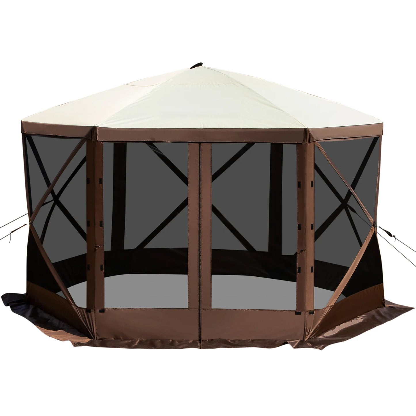 Pop-up Camping Gazebo 6 Sided 12' x 12' / 10' x 10'