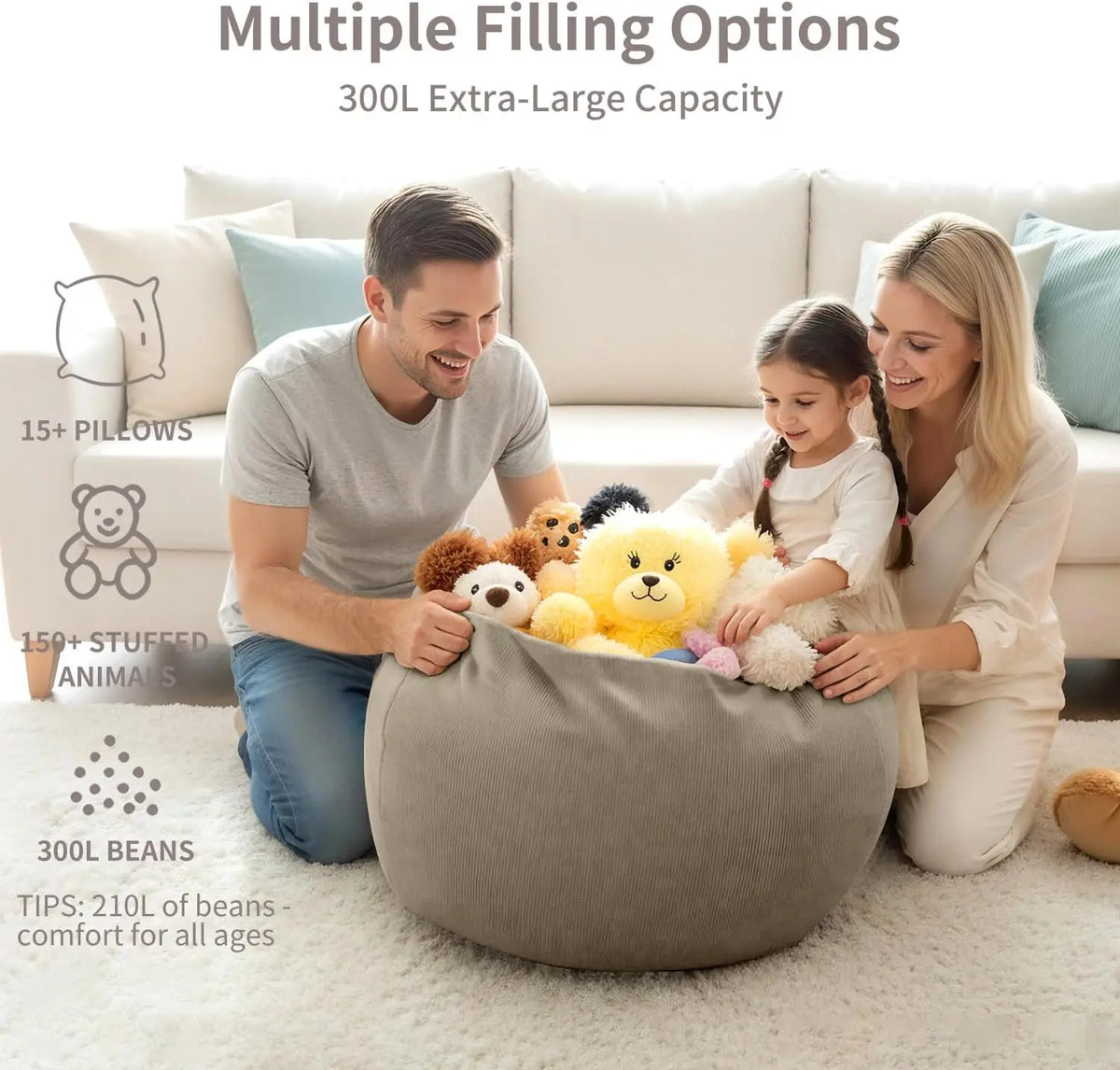 2.3ft 70cm Bean Bag Sofas with Filler