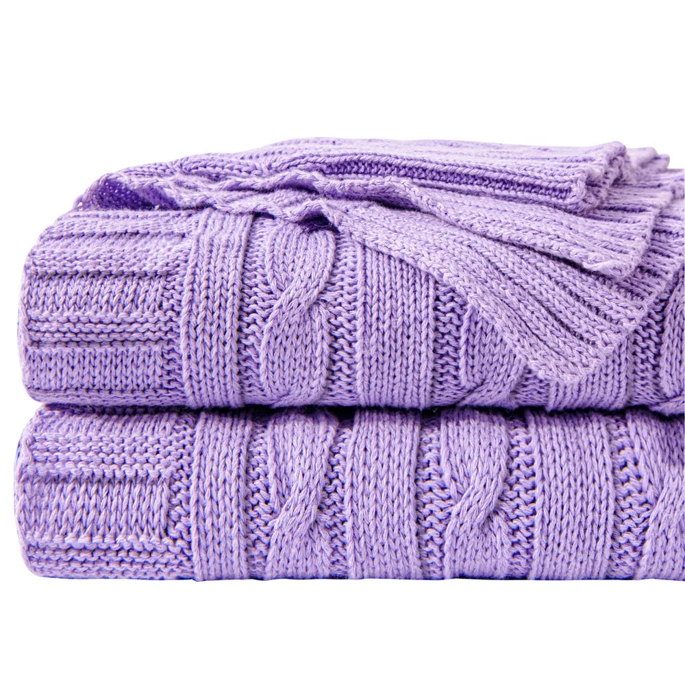 100% Cotton Cable Knit Throw, Super Soft Warm