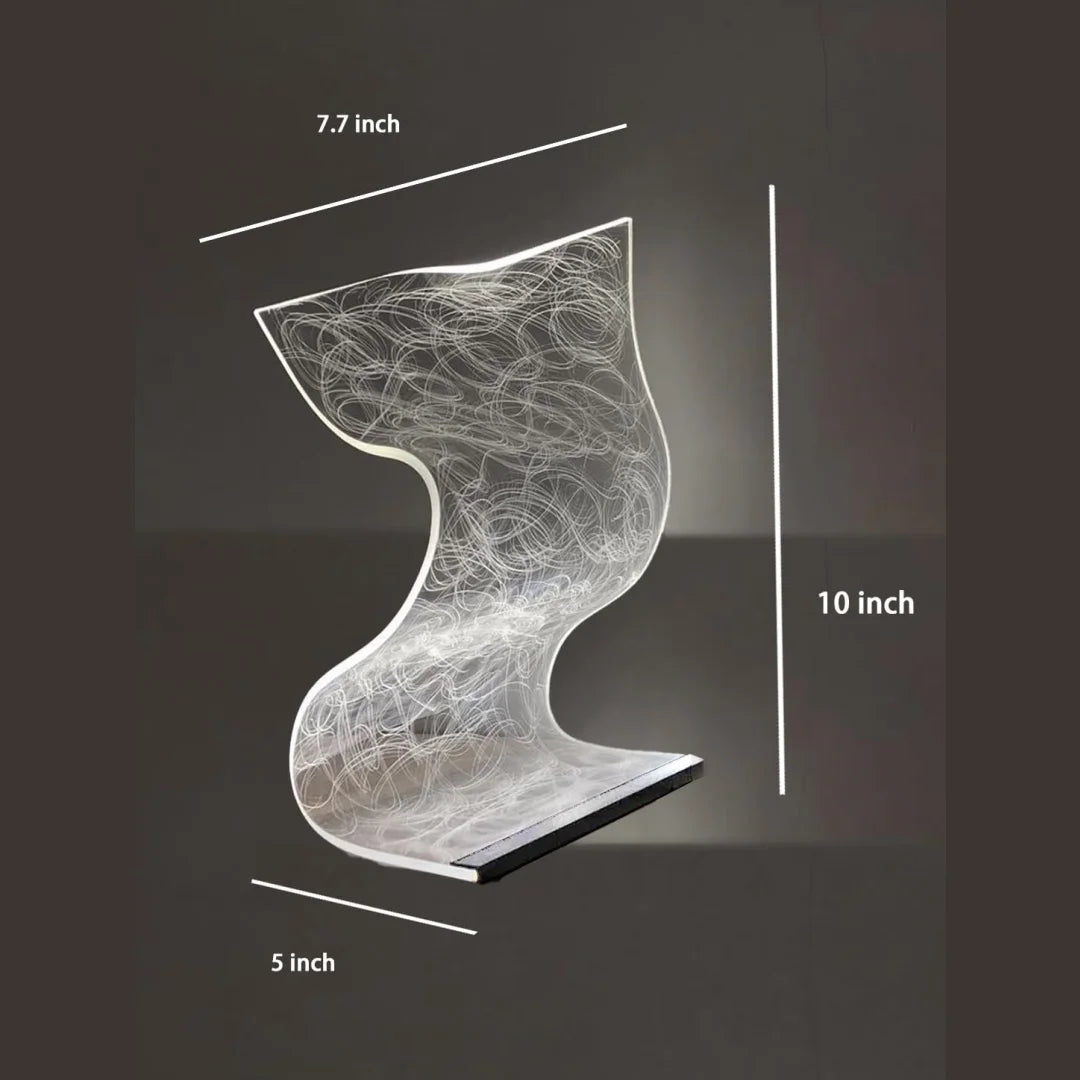 3 Color Adjustable Modern Curved LED Desk