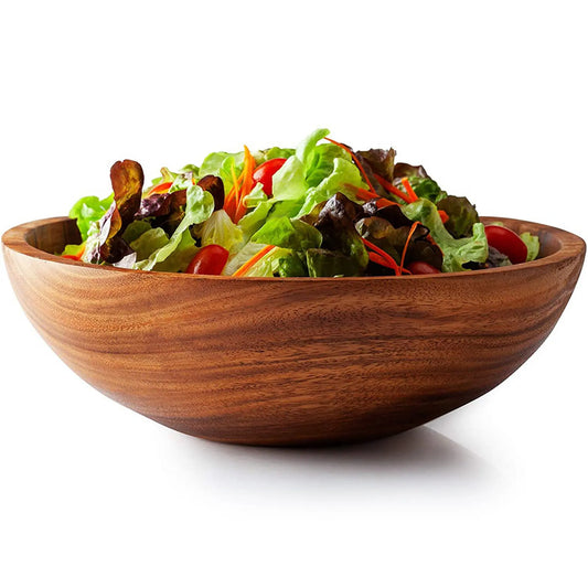 Natural Hand-Made Wooden Salad Bowl